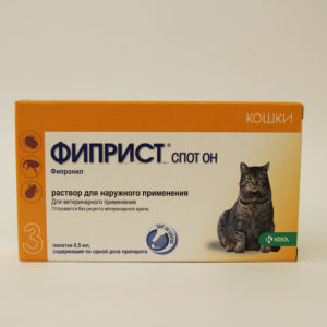 Фиприст спот он для кошек, уп. 3 пипенки по 0.5 мл