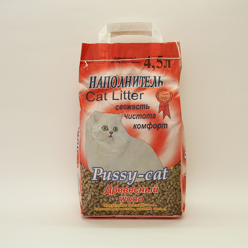 Наполнитель Пусси Кэт ( древесный), уп. 4.5 л