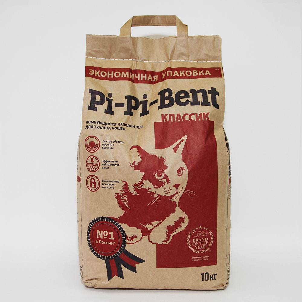 Наполнитель «Pi - Pi - Bent» комкующийся, уп. 10 кг