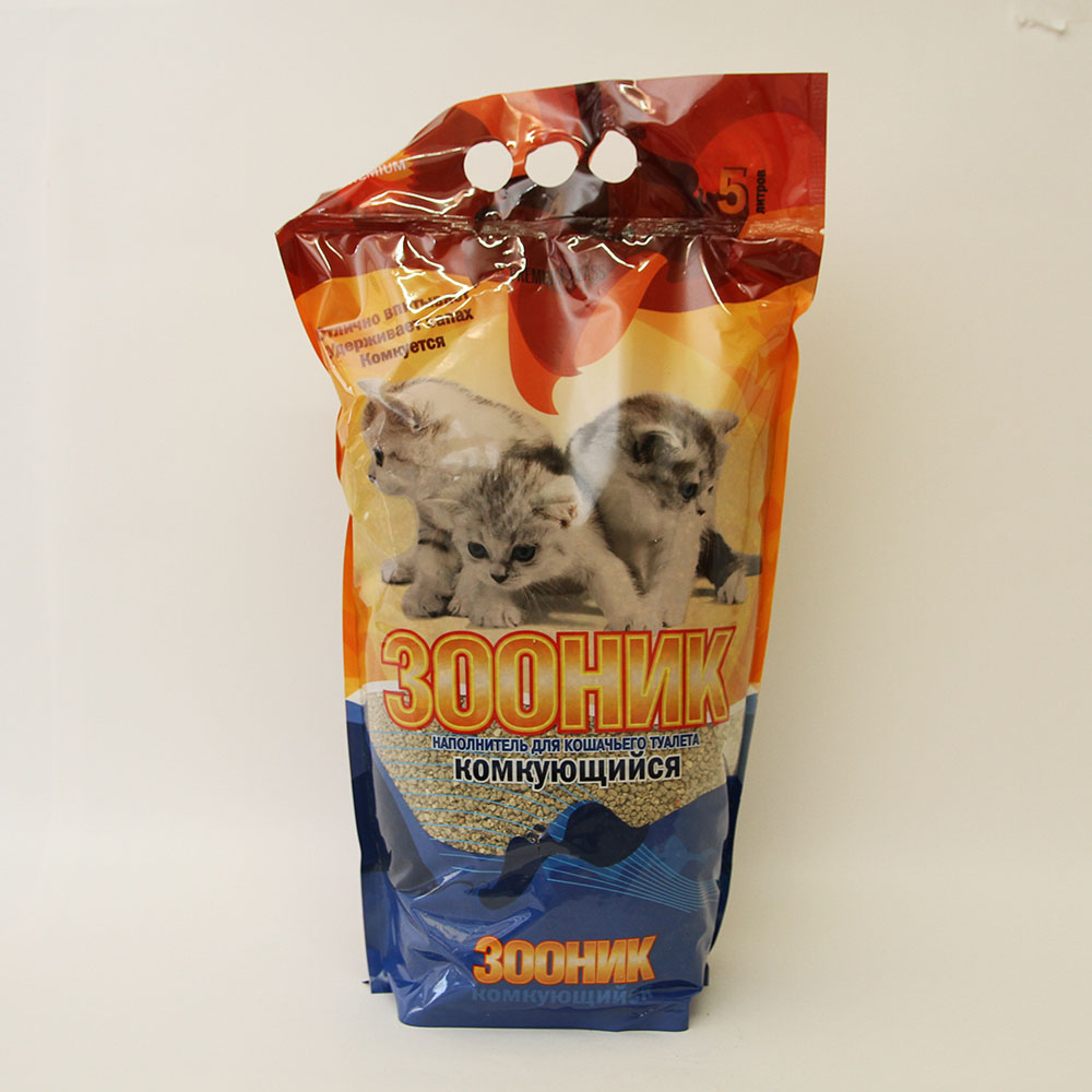 Наполнитель " Зоооник" комкующийся, уп., 5 л.