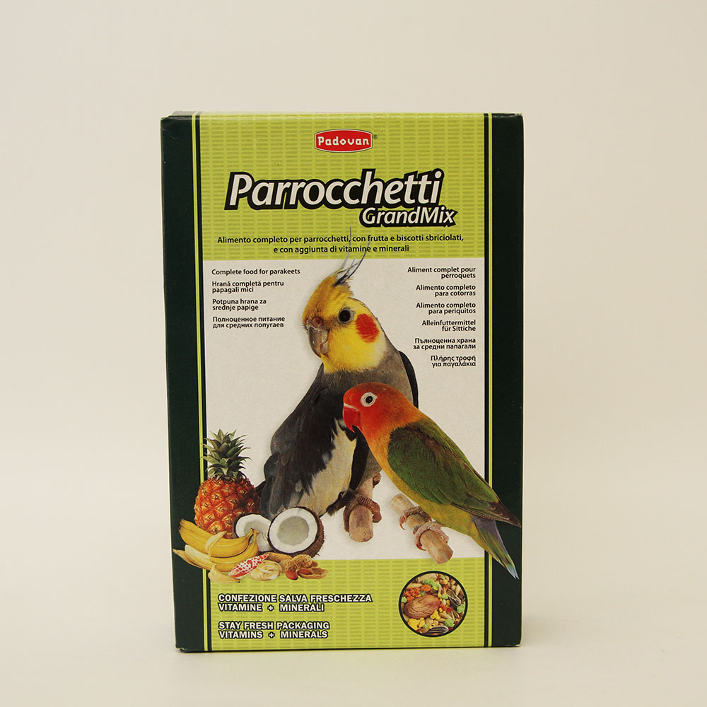 Падован (Padovan Parrocchetti GrandMix), комплексный корм для средних попугаев, уп. 400 г
