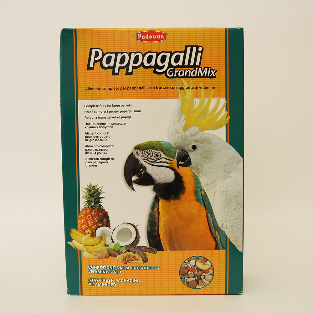 Паппагалли Грандмикс (Padovan Pappagalli GrandMix), Корм для крупных попугаев, уп. 600 г