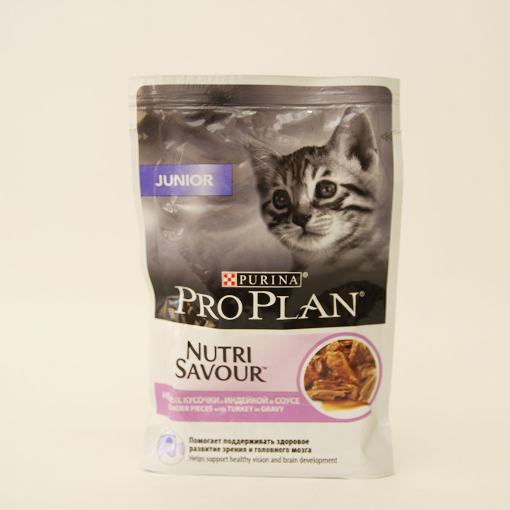 ПроПлан для котят Нежные кусочки Индейки в соусе (Pro Plan Nutrisavour Junior), уп. 85 г