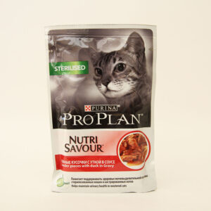 Проплан для стерилизованных кошек (ProPlan Nutrisavour Sterilised), Утка в соусе, пауч 85 г