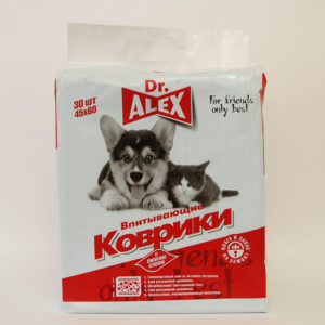 Коврики впитывающие для собак Dr.ALEX 45 х 60 см (30 шт.)