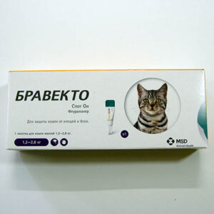 Бравекто Спот Он для кошек 112,5 мг, пипетка 0,4 мл
