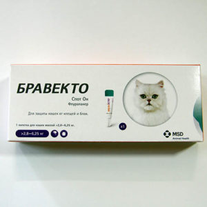 Бравекто Спот Он для кошек 250 мг, пипетка 0,89 мл