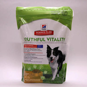 Хиллс для собак старше 7 лет (Science Plan™ Canine Adult 7+ Youthful Vitality Medium Breed with Chicken & Rice), курица с рисом, уп. 750 г