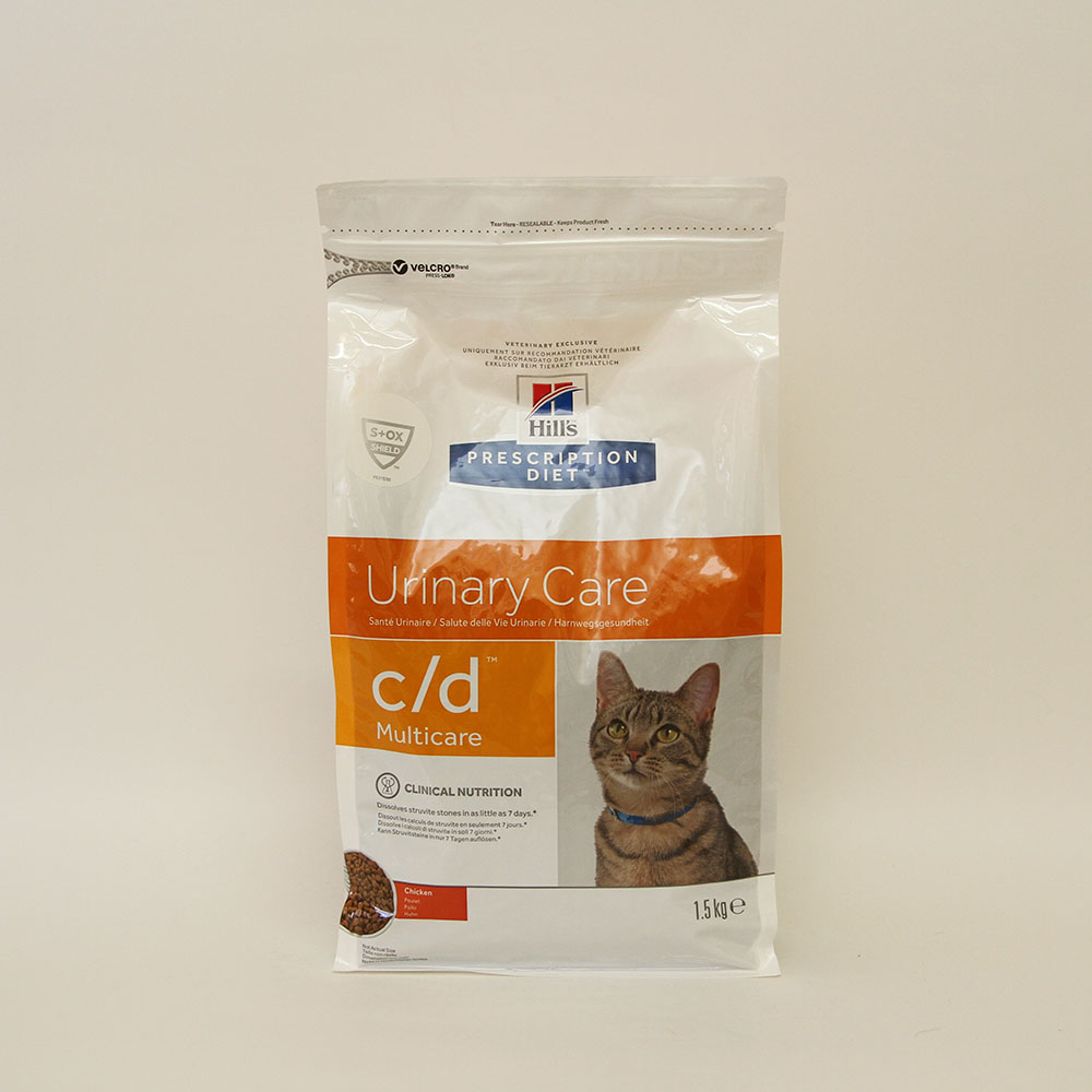 Лечебный корм Хиллс для кошек с мочекаменной болезнью (Hill's PD Feline C/D ), Курица, уп. 1,5 кг