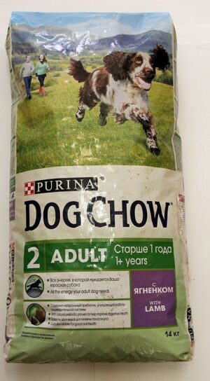 Корм сухой Dog Chow для взрослых собак с ягнёнком, уп. 14 кг